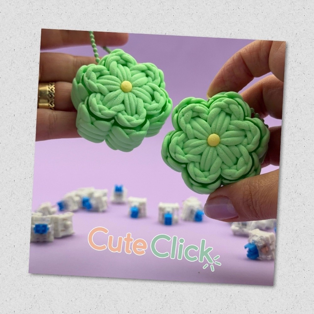 3D Printing Aluminium - 3D Print Flower Mechanical Clicker Keychain