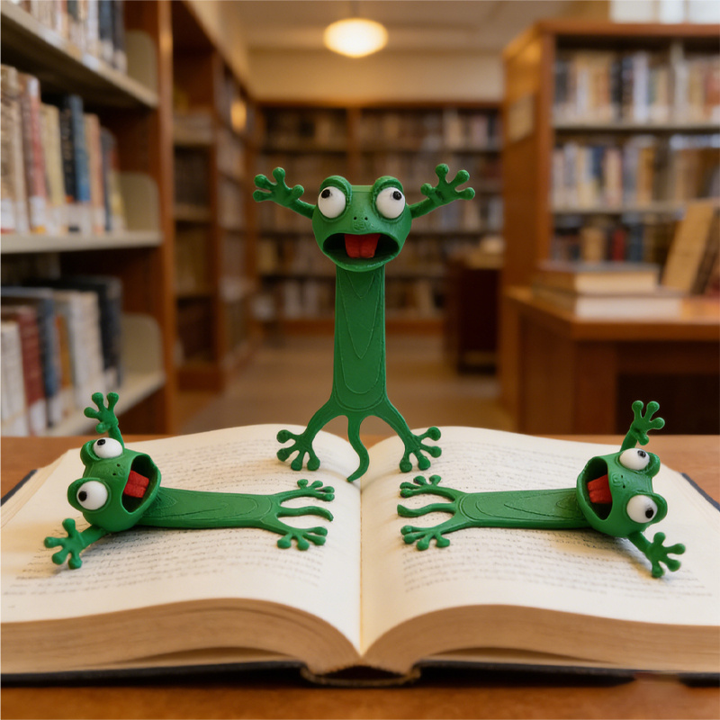 3D Printing Enthusiast - 3D Printed 3D Flattened Frog Bookmarks,