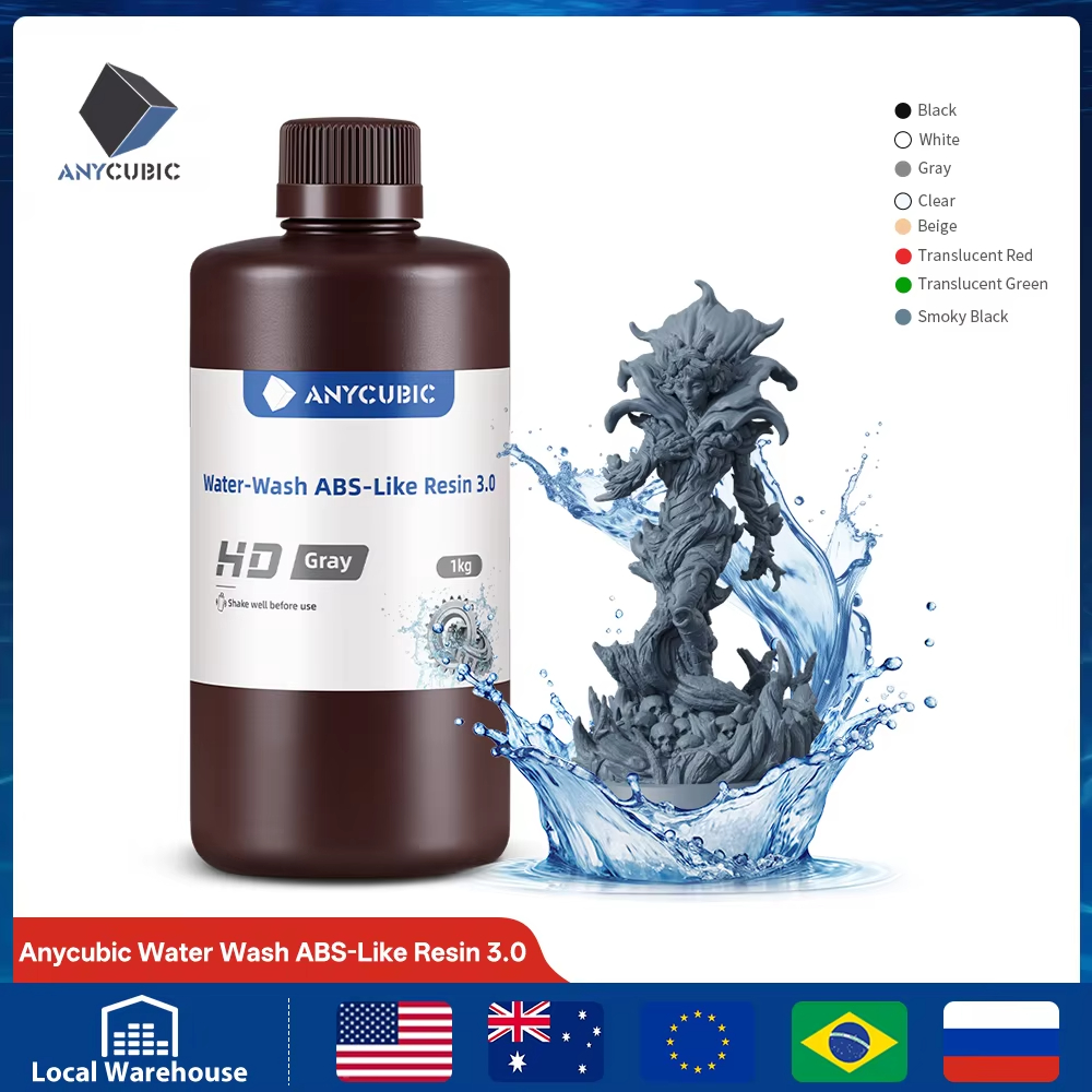 3D Printing Sla - ANYCUBIC Water-Washable Like ABS Resin 3.0