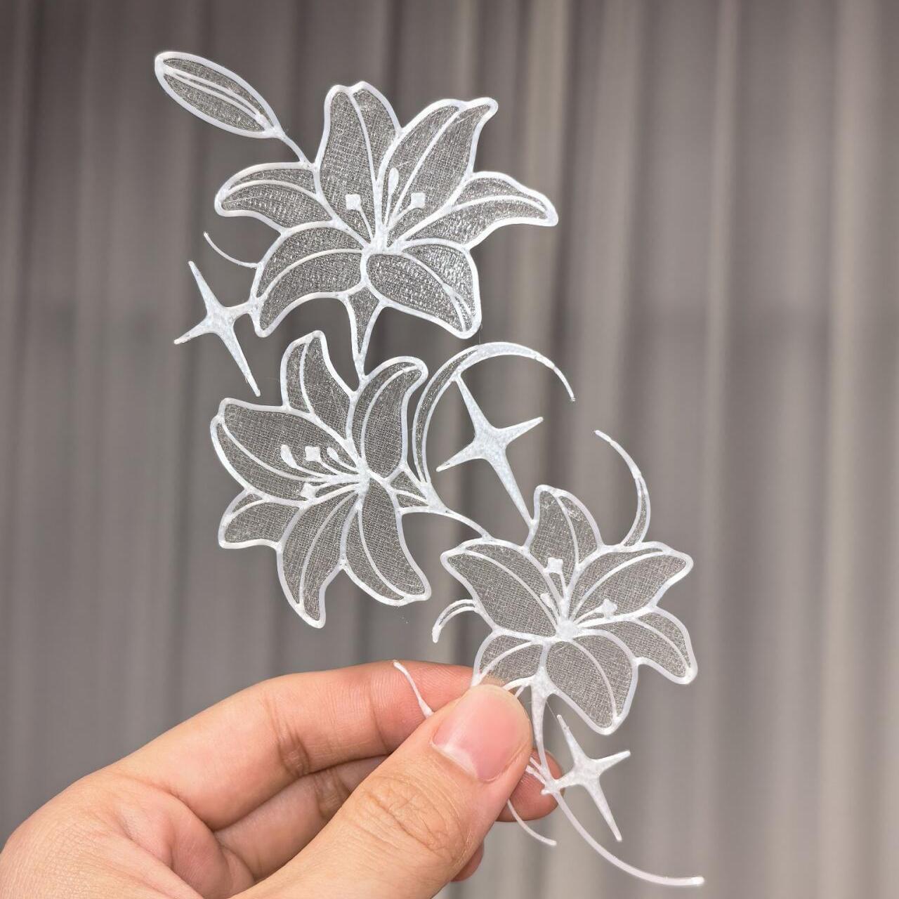 3D Printing Journal - Korean Imitation Organza Lily Embroidered Bookmark