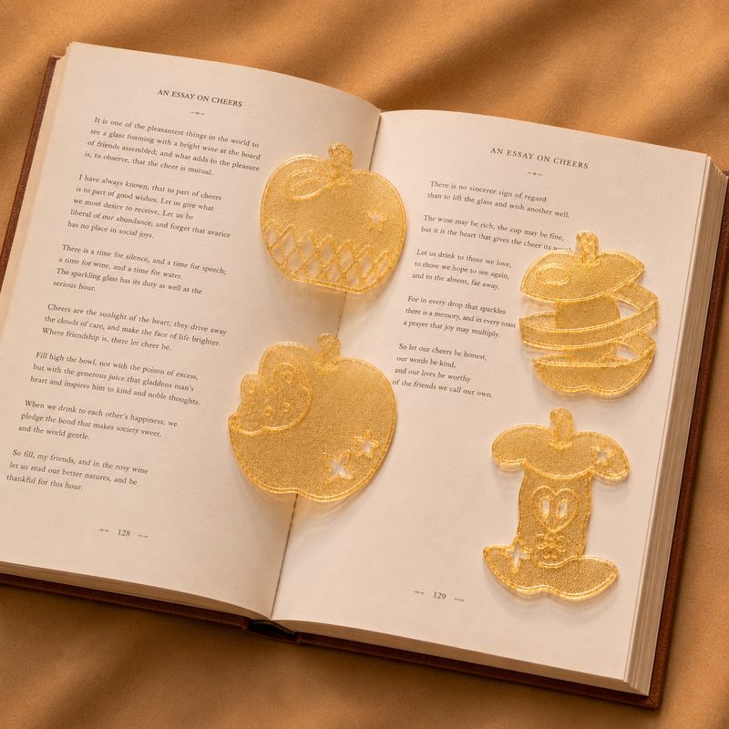 4Pcs/set Cute Apple Bookmarks  - 3D Printing Journal recension och pris