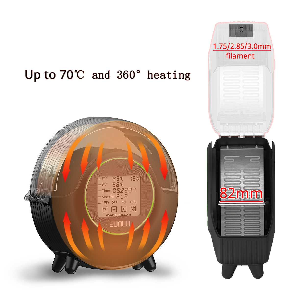 SUNLU S2 3D Filament Dryer Upg - 3D Printing Aluminium recension och pris