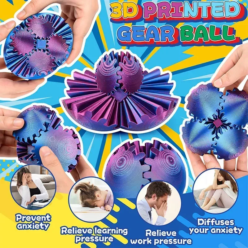 3D Printed Gear Ball Spin Ball - 3D Printing Gears recension och pris